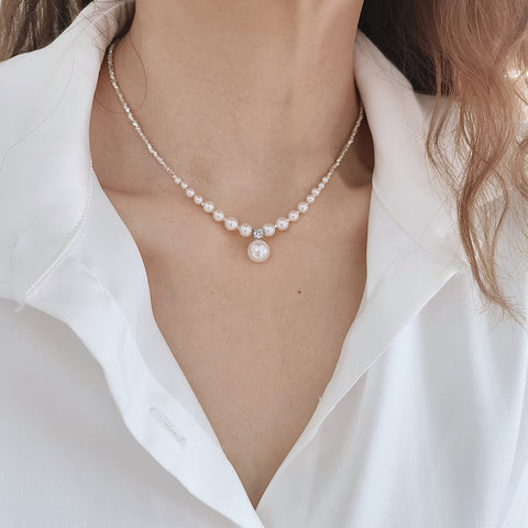 Bridal 18KGP Rhinestone Diamond Look Swarovski Pearl Necklace | Etsy | Swarovski  pearl necklace, Wedding accessories jewelry, Swarovski pearls bracelet