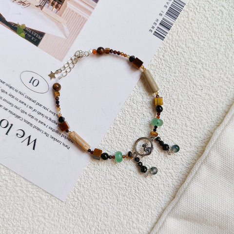 Pulsera de piedras con cuentas en tono tierra Mystic Chic 