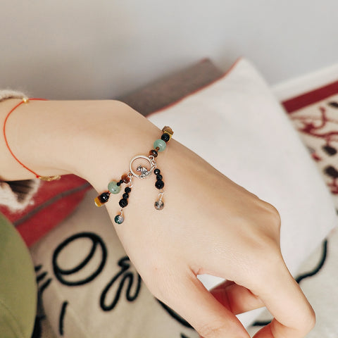 Pulsera de piedras con cuentas en tono tierra Mystic Chic 