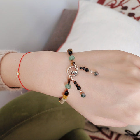 Pulsera de piedras con cuentas en tono tierra Mystic Chic 